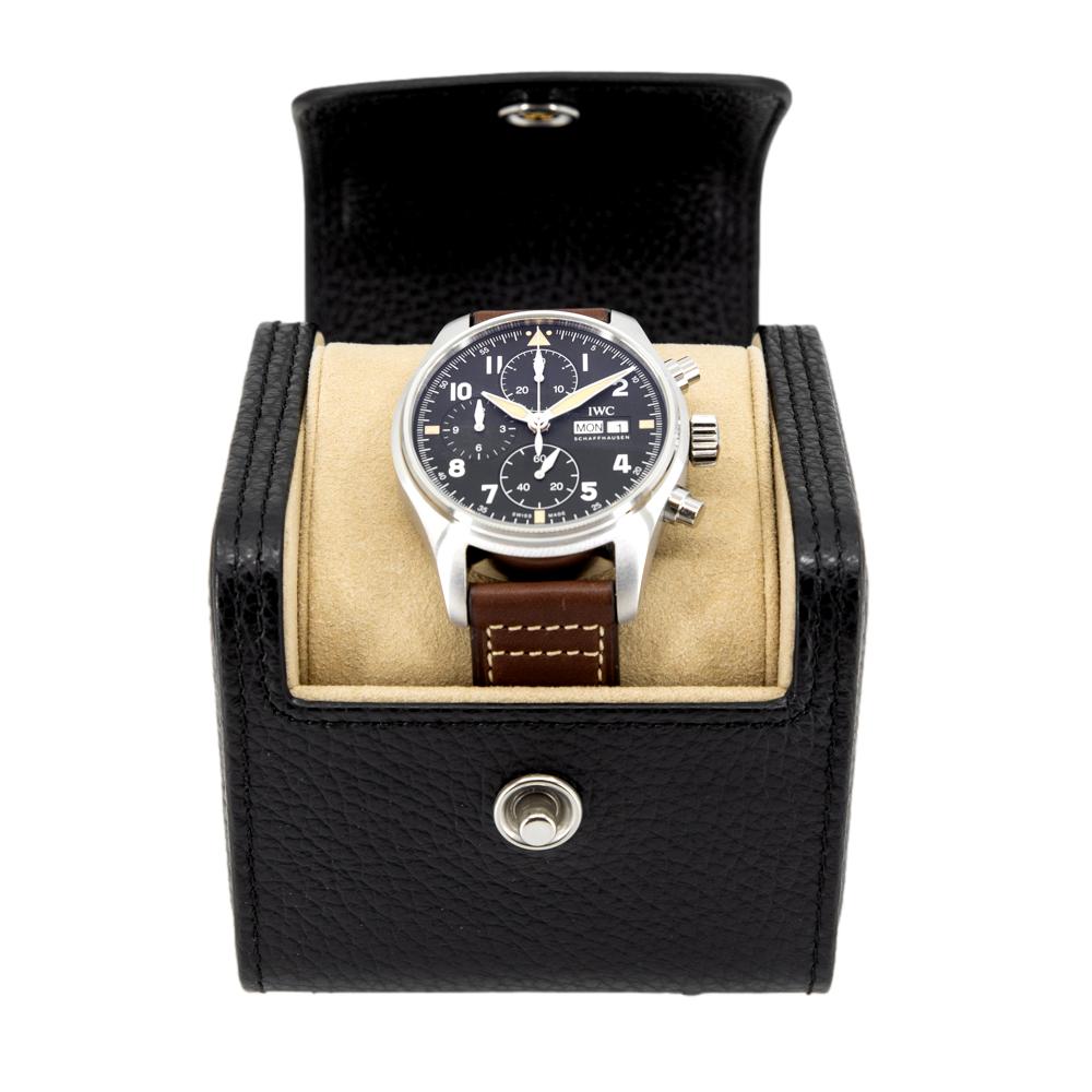 IWC Men's IW387903 Pilot's Spitfire Chrono Black Dial  Watch