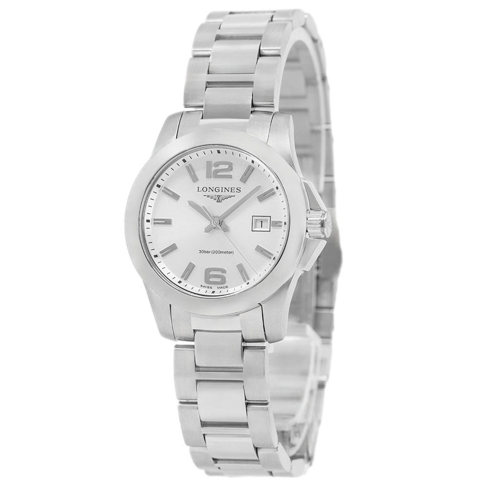 Longines Women's L3.376.4.76.6 Conquest Silver Dial Quartz