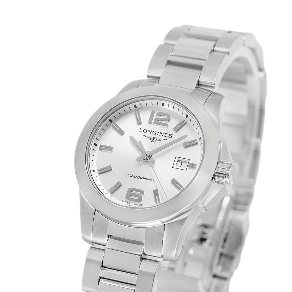 Longines Women's L3.376.4.76.6 Conquest Silver Dial Quartz
