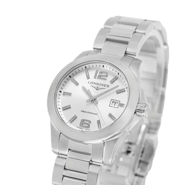 Longines Women's L3.376.4.76.6 Conquest Silver Dial Quartz