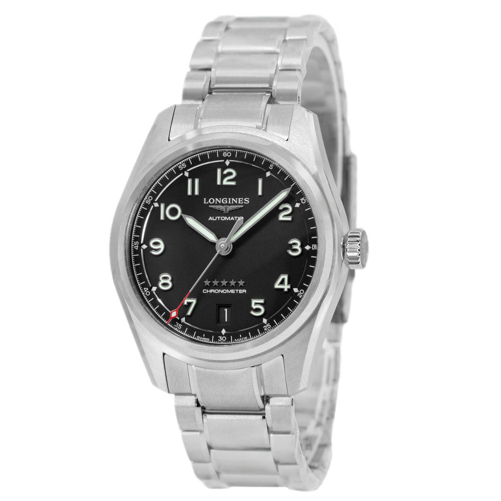 Longines L3.410.4.53.6 Spirit 37mm Black Dial Chronometer