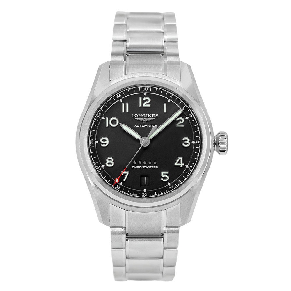 Longines L3.410.4.53.6 Spirit 37mm Black Dial Chronometer