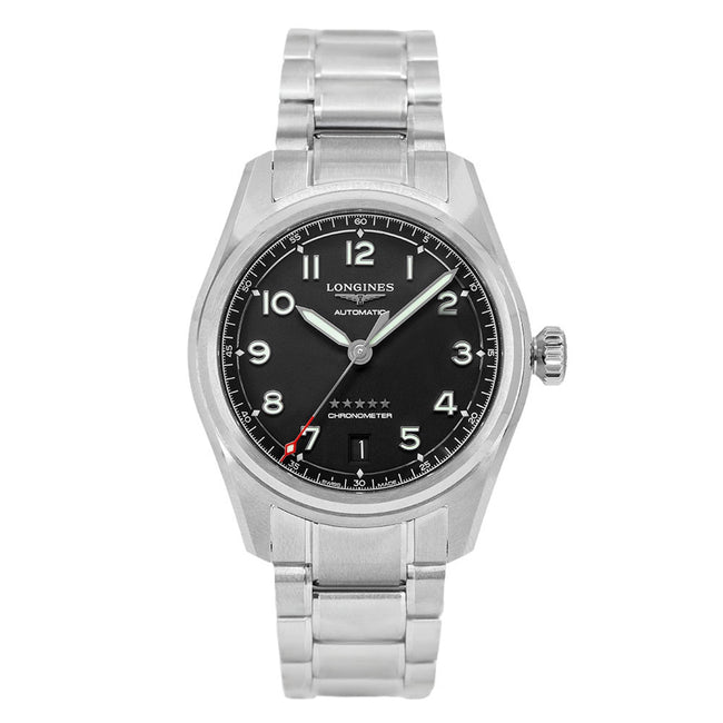 Longines L3.410.4.53.6 Spirit 37mm Black Dial Chronometer