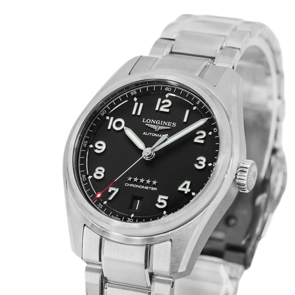 Longines L3.410.4.53.6 Spirit 37mm Black Dial Chronometer
