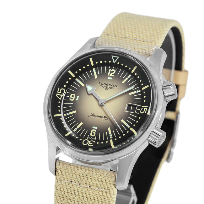 Longines Men's L3.774.4.30.2 Legend Diver Champagne Auto