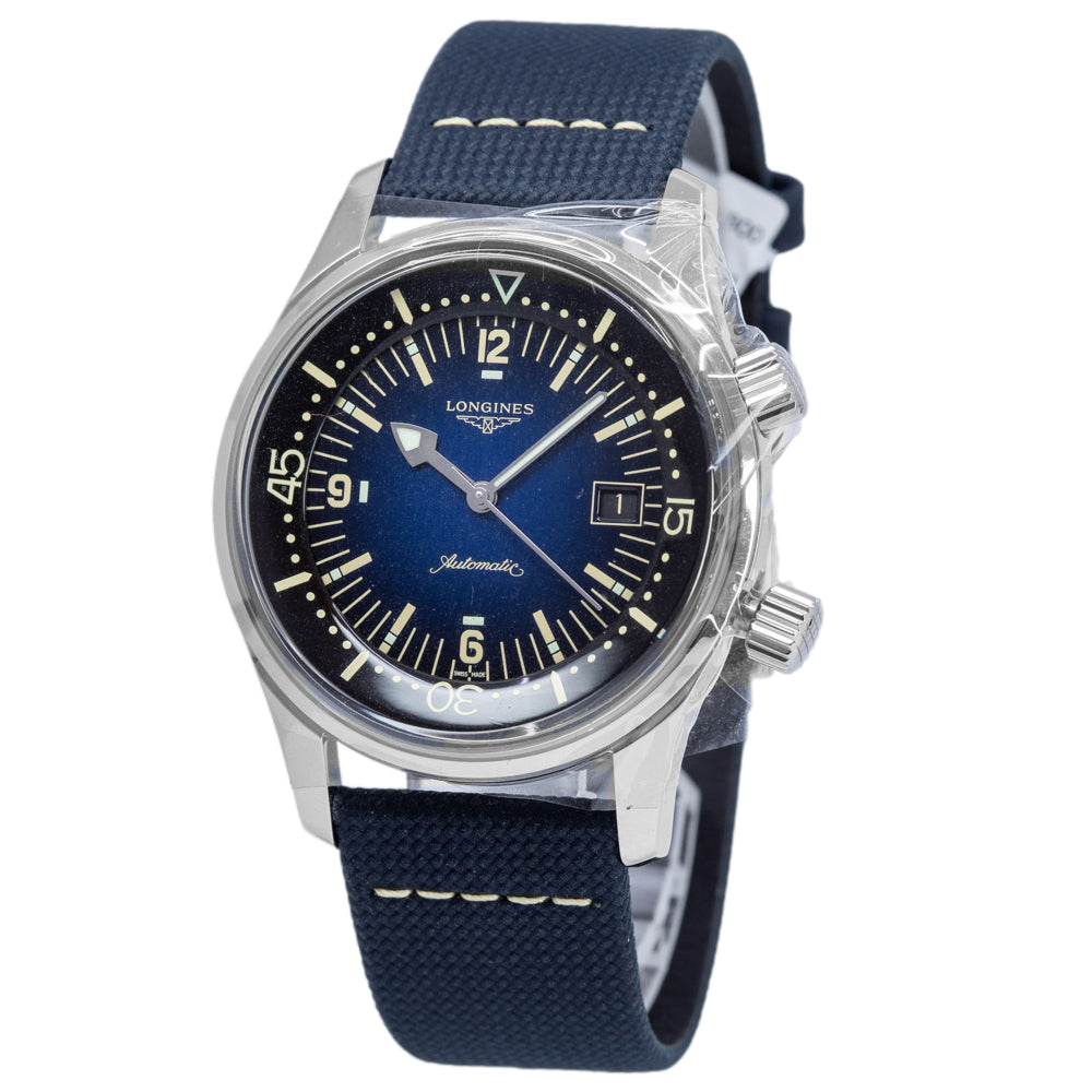 Longines Men's L3.774.4.90.2 Legend Diver Blue Dial Auto