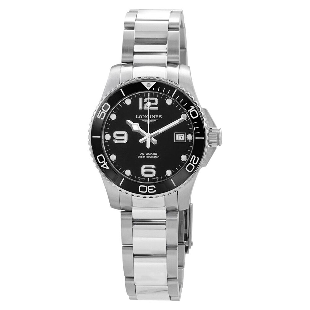 Longines Men's L3.780.4.56.6 HydroConquest Black Dial Auto