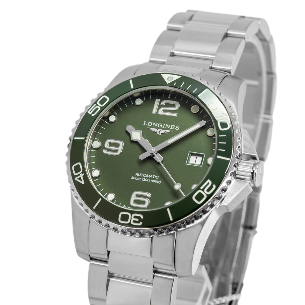 Longines Men's L3.781.4.06.6 HydroConquest  Green Dial Watch