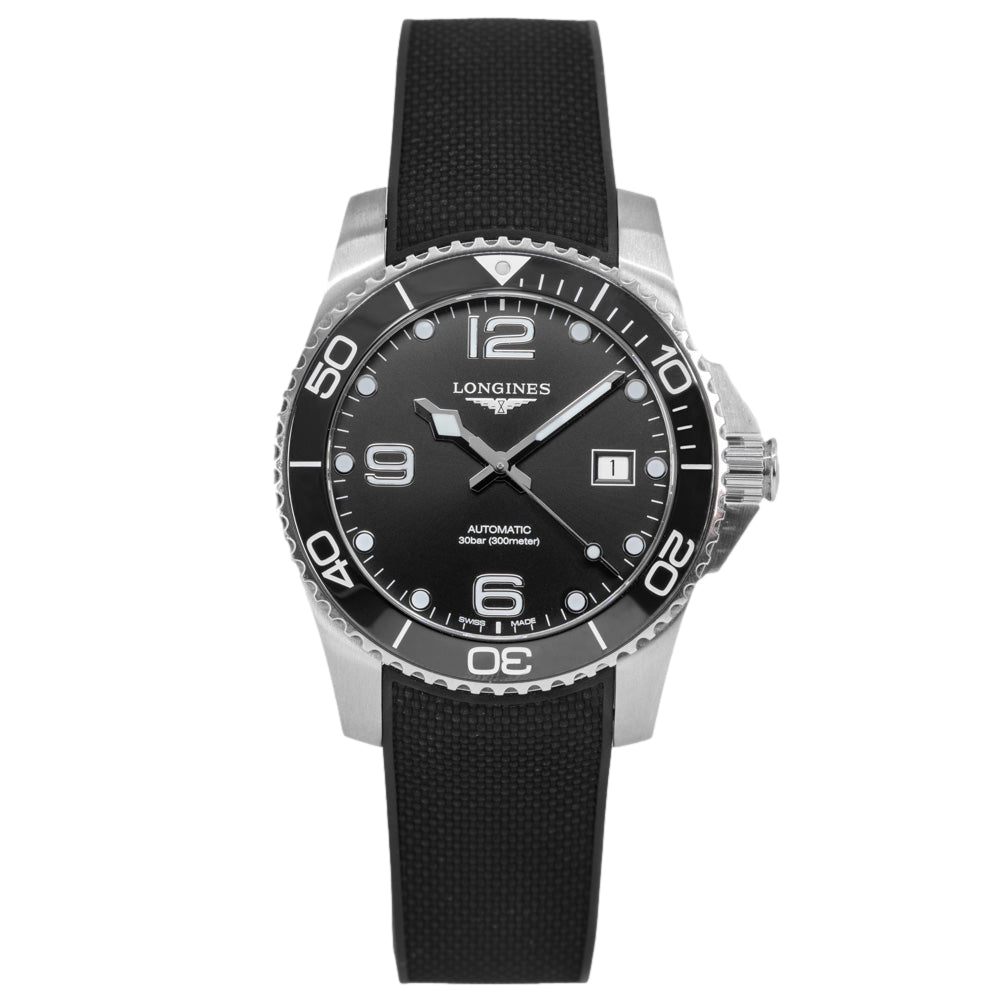 Longines Men's L3.781.4.56.9 HydroConquest Black Dial Auto