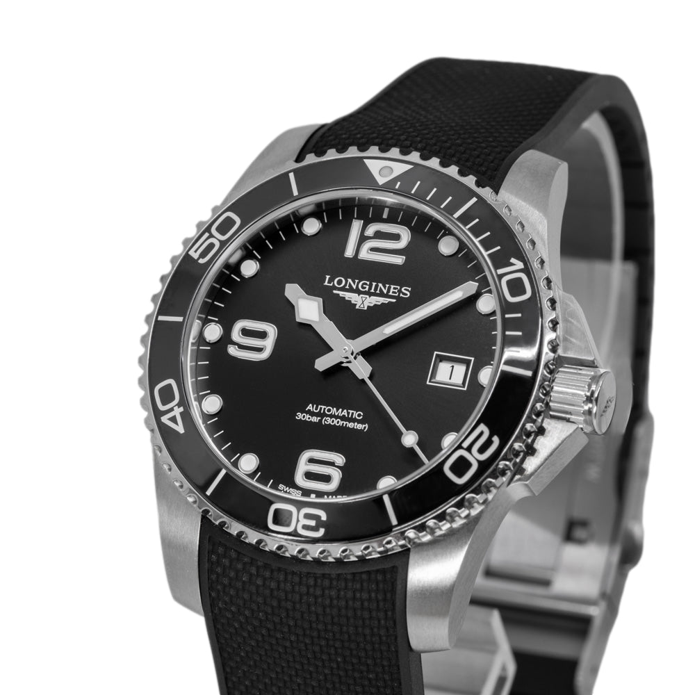 Longines Men's L3.781.4.56.9 HydroConquest Black Dial Auto