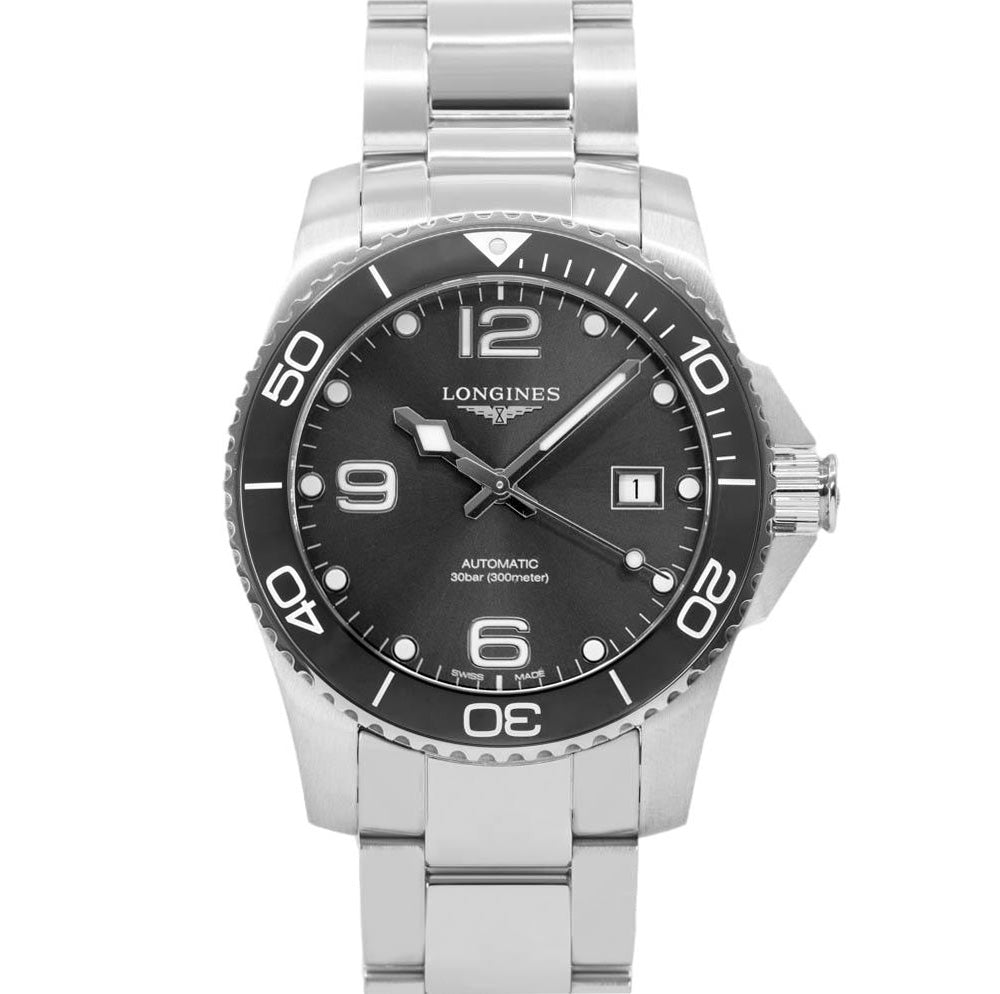 Longines Men's L3.781.4.76.6 HydroConquest Grey Dial Watch