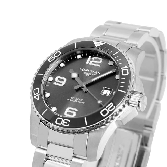 Longines Men's L3.781.4.76.6 HydroConquest Grey Dial Watch