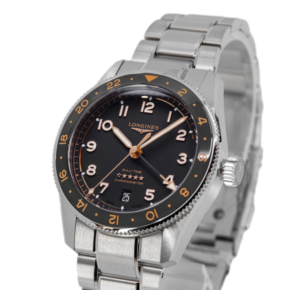 Longines Men's L3.802.4.50.6 Spirit Zulu Time 39mm Automatic