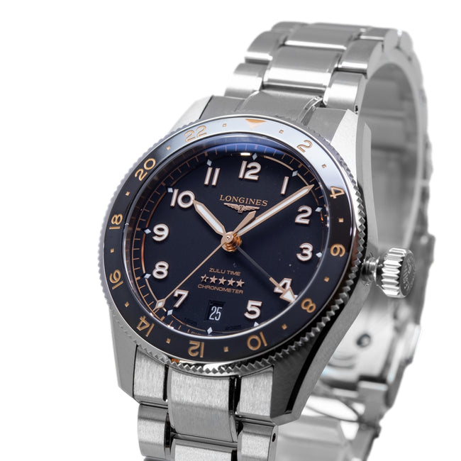 Longines Men's L3.802.4.50.6 Spirit Zulu Time 39mm Automatic