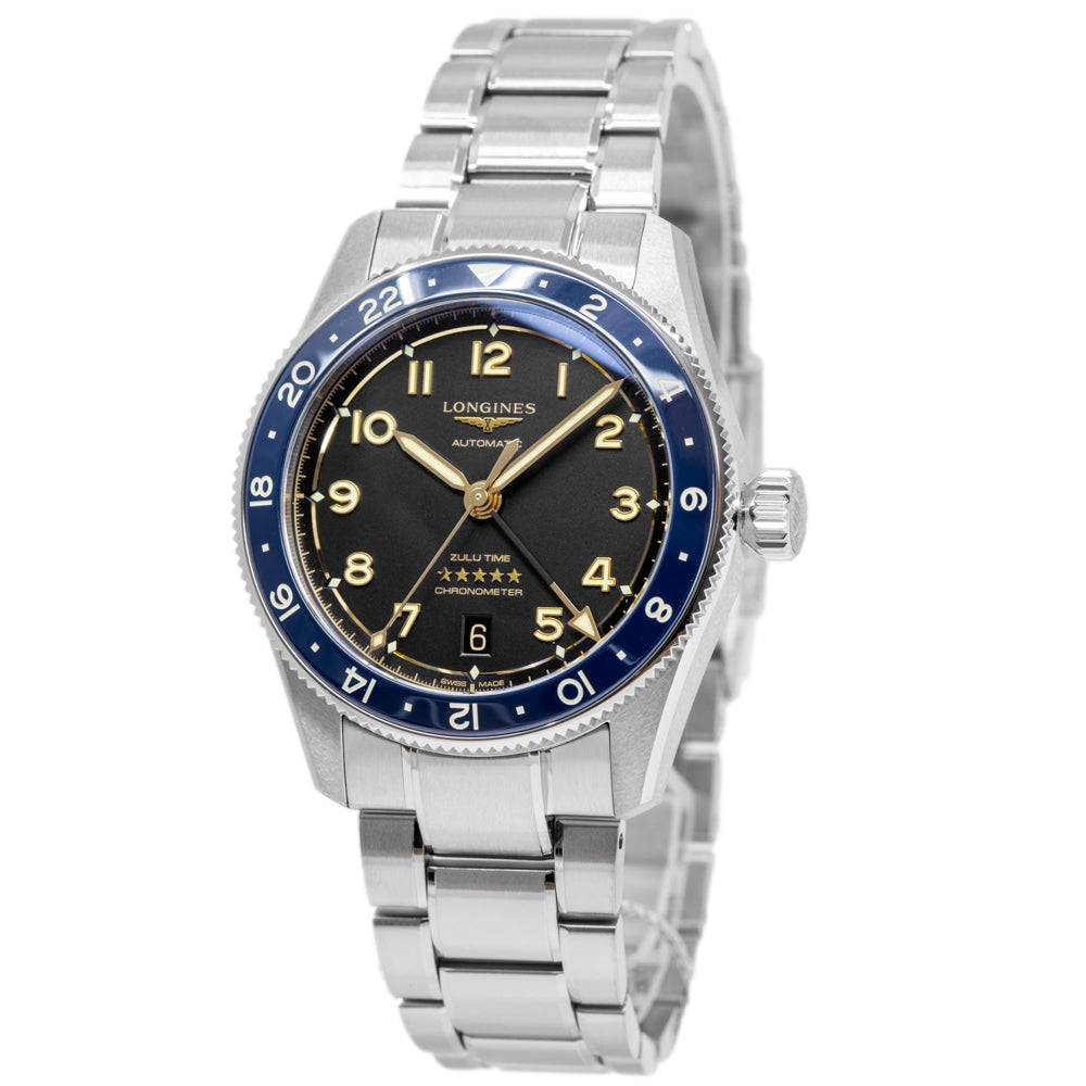 Longines Men's L3.802.4.60.6 Spirit Zulu Time 39mm Auto GMT