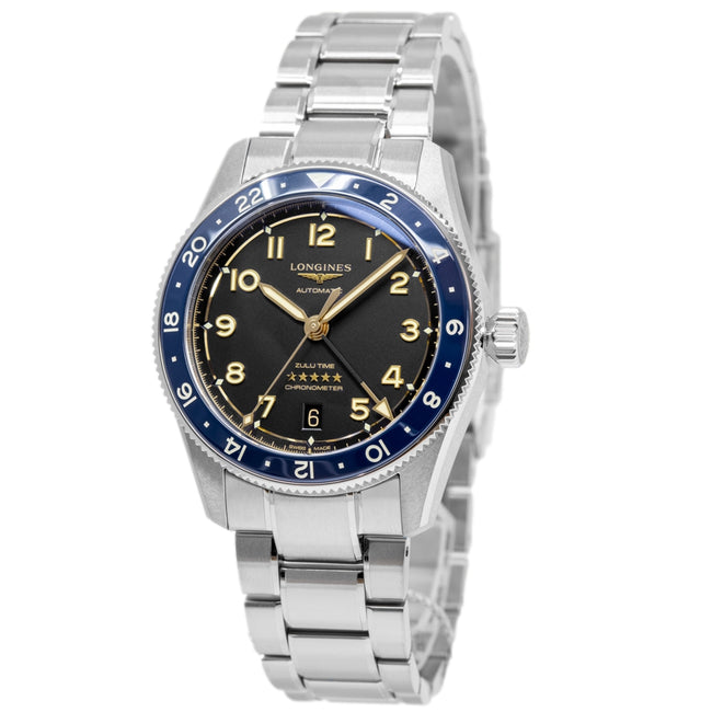 Longines Men's L3.802.4.60.6 Spirit Zulu Time 39mm Auto GMT