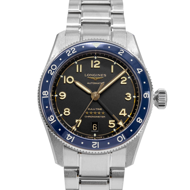Longines Men's L3.802.4.60.6 Spirit Zulu Time 39mm Auto GMT