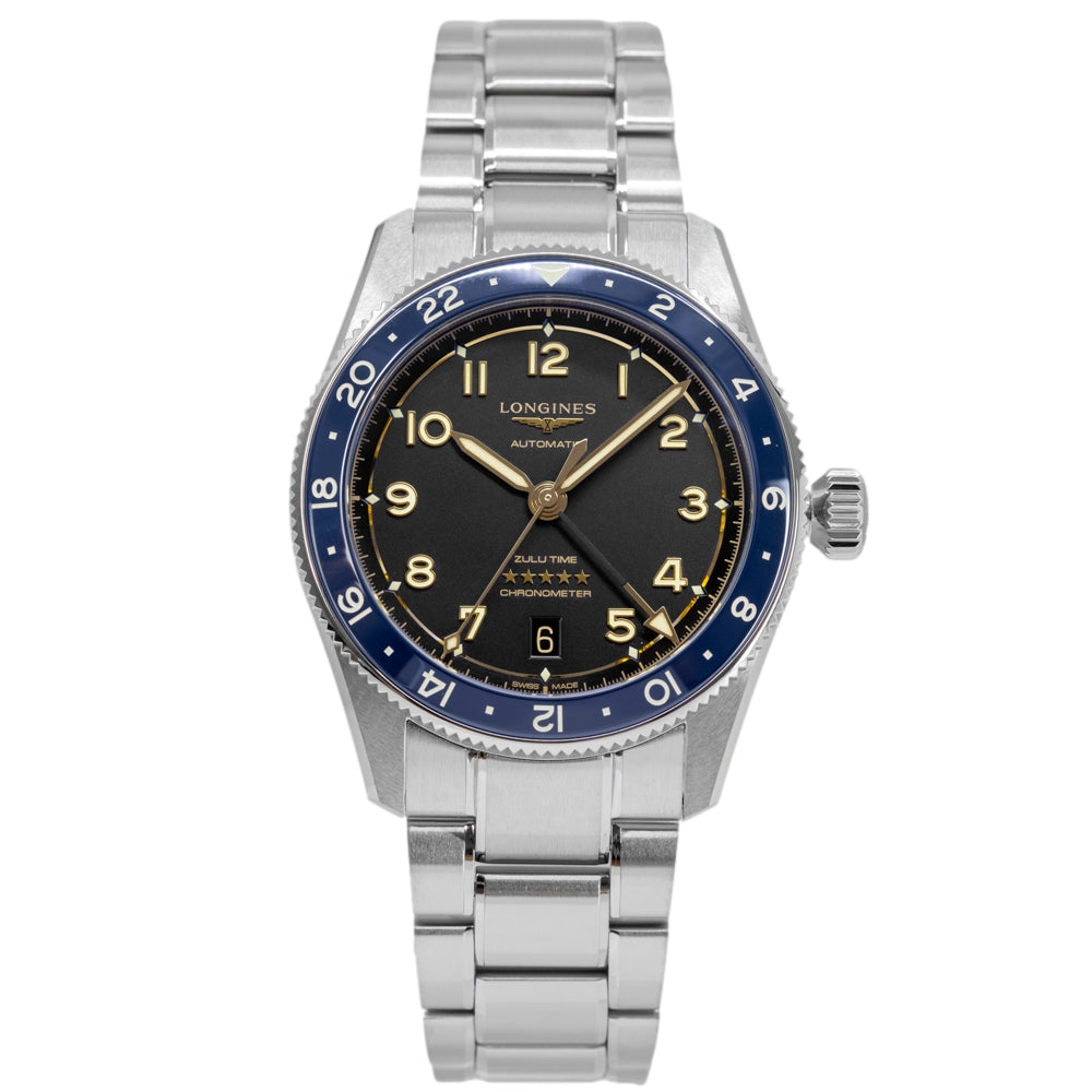 Longines Men's L3.802.4.60.6 Spirit Zulu Time 39mm Auto GMT