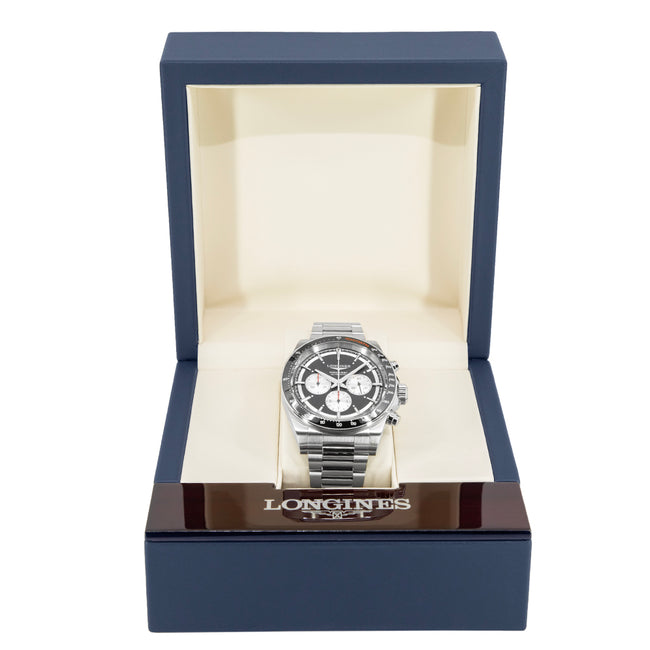 Longines Men's L3.835.4.52.6 Conquest Black Dial Chronograph