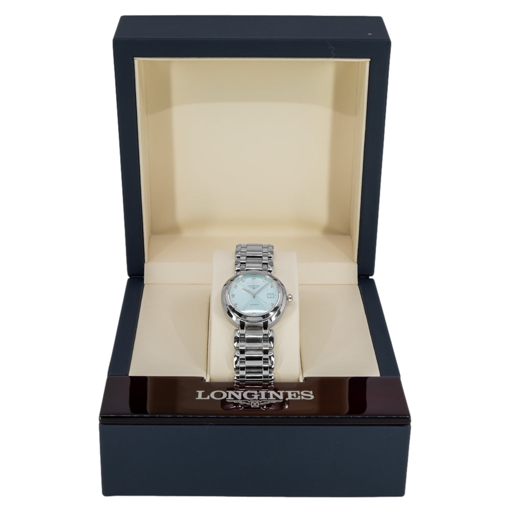 Longines Women's L8.113.4.90.6 Primaluna Blue Dial 30mm Auto