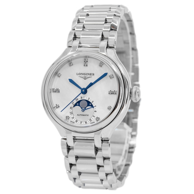Longines Women's L8.126.4.87.6 Primlauna 34mm Auto Moonphase