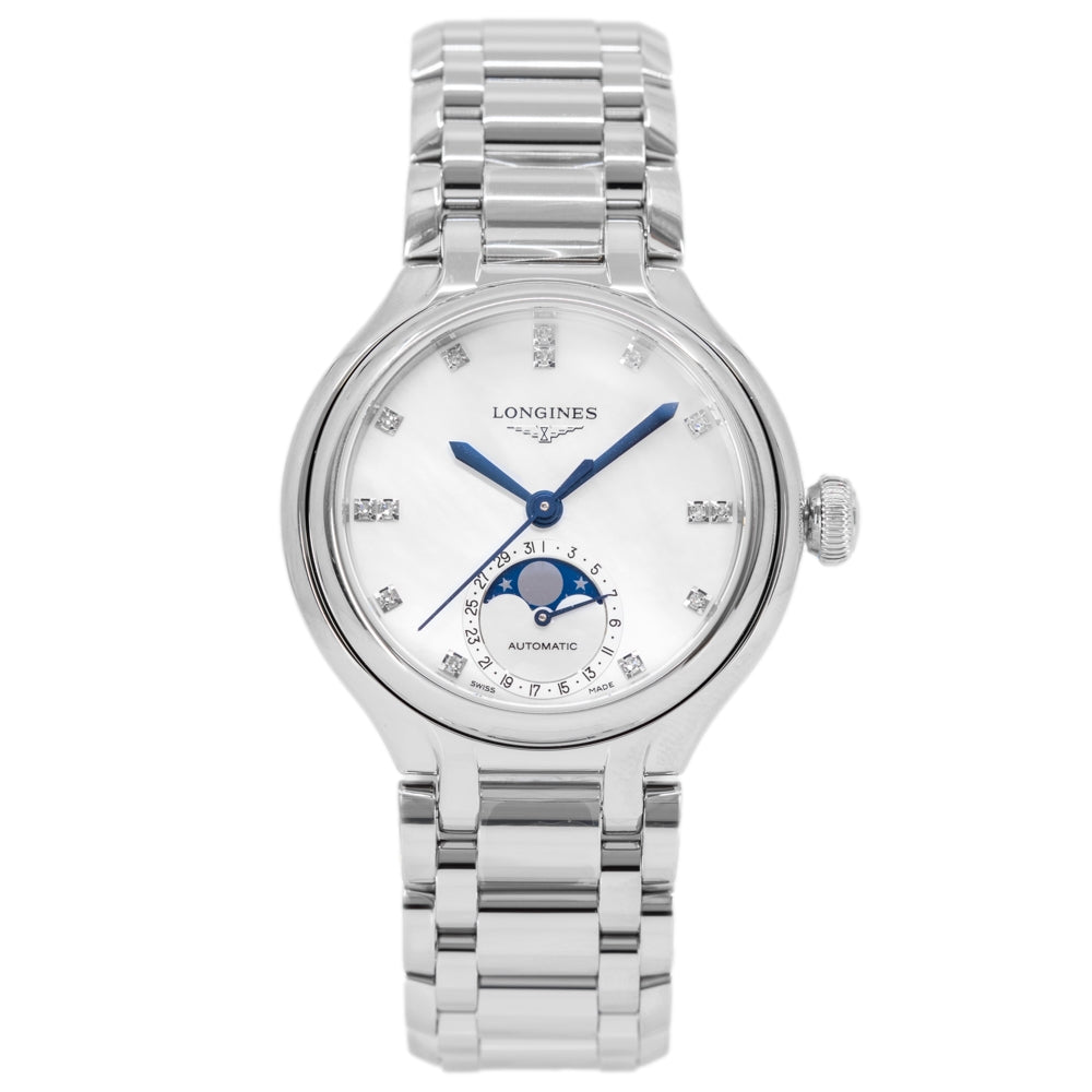 Longines Women's L8.126.4.87.6 Primlauna 34mm Auto Moonphase