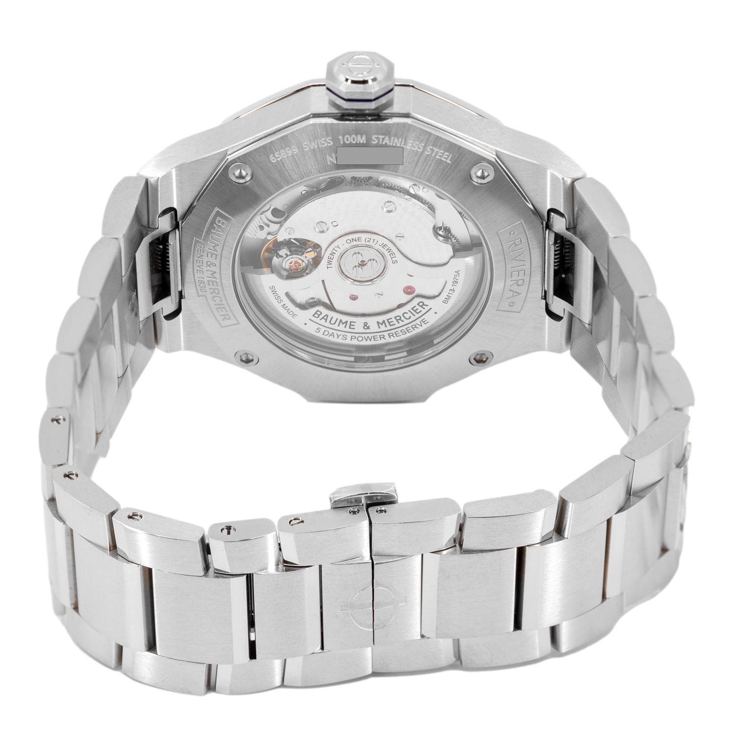 M0A10616-Baume & Mercier Men's M0A10616 Riviera Blue Dial Watch