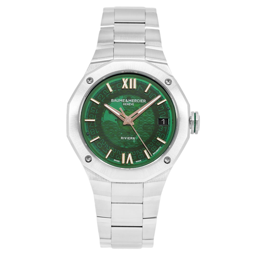 Baume & Mercier Men's M0A10770 Riviera 39 mm Green Dial Auto