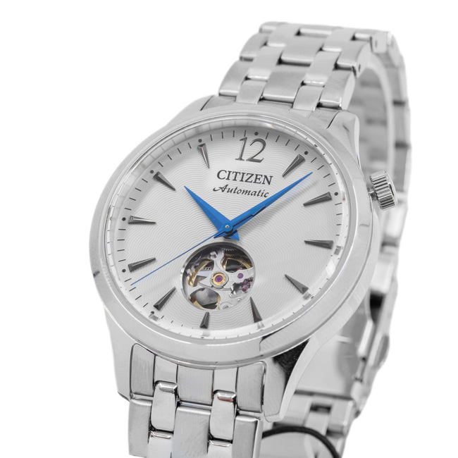 Orologio Automatico Citizen NH9131-73A Uomo - Cassa Acciaio 40mm, Quadrante Bianco Guilloché, Vetro Minerale, 5 Atm