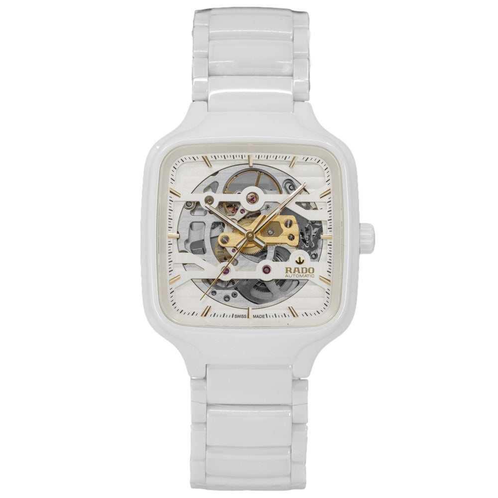 Rado R27126012 True Square Skeleton White Ceramic Automatic