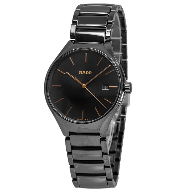 Rado Unisex R27238162 True Round Black Ceramic Quartz