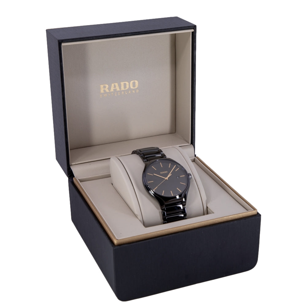 Rado Unisex R27238162 True Round Black Ceramic Quartz