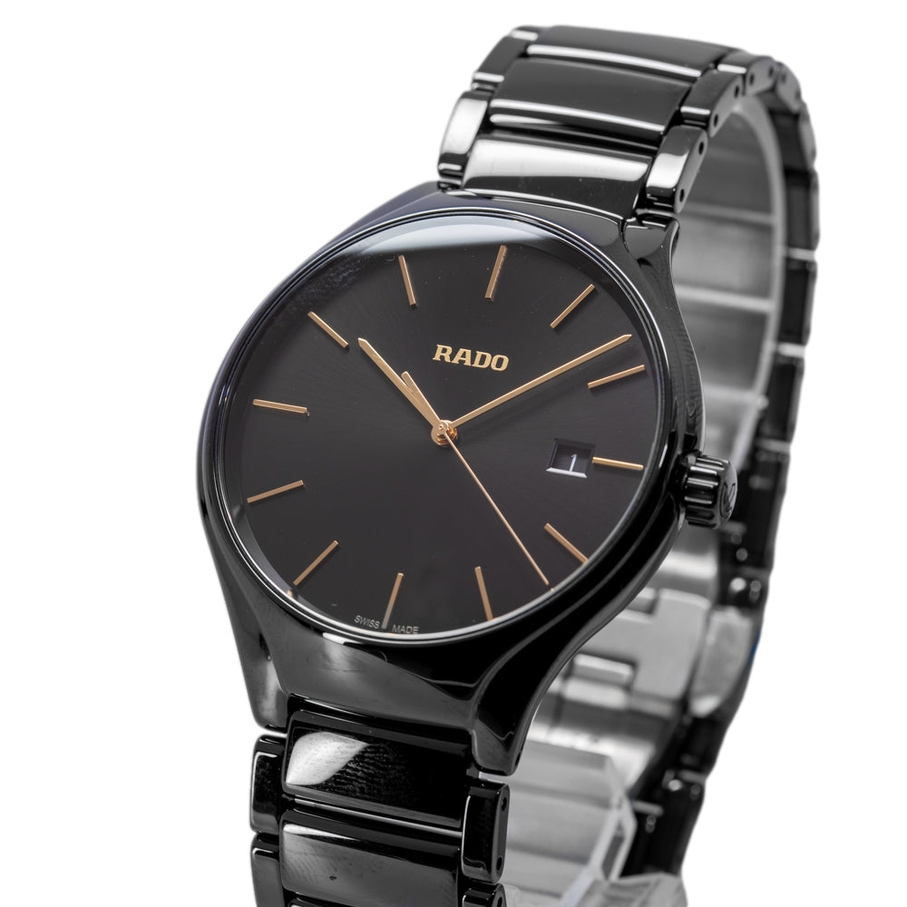 Rado Unisex R27238162 True Round Black Ceramic Quartz