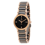 Rado Ladies R30183712 Centrix S Black Dial Two Tone Watch
