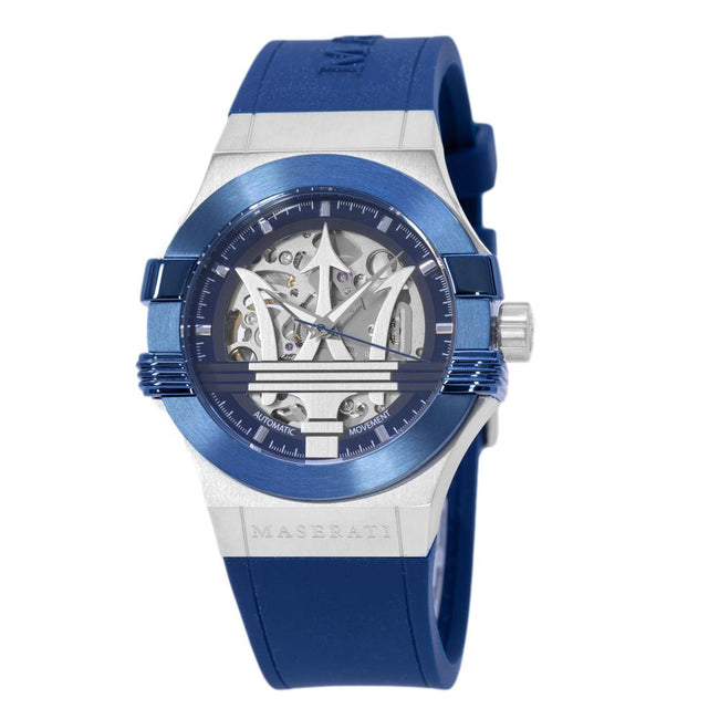 Maserati Herrenuhr R8821108035 Potenza Skelettiertes Zifferblatt Blau