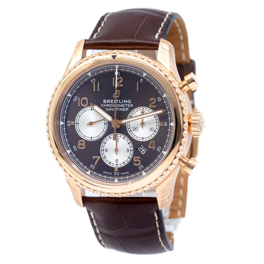 Breitling RB0117131Q1P1 Aviatior Chronograph Red Gold Watch