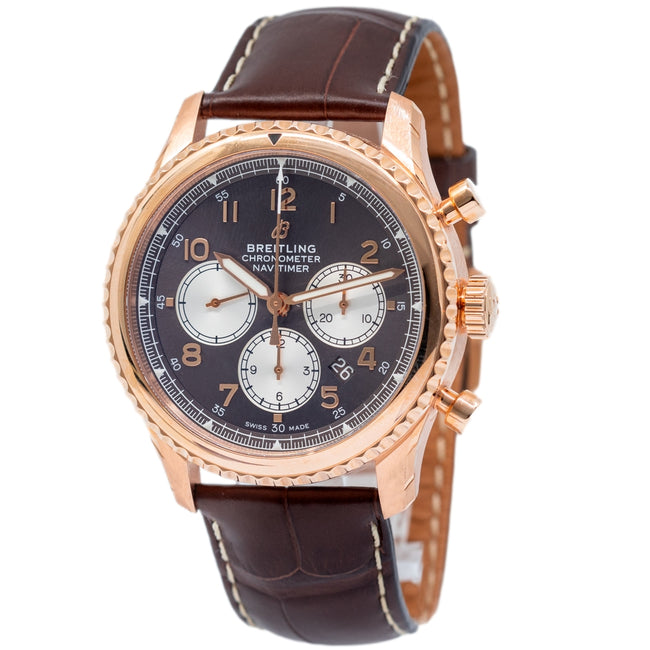 Breitling RB0117131Q1P1 Aviatior Chronograph Red Gold Watch