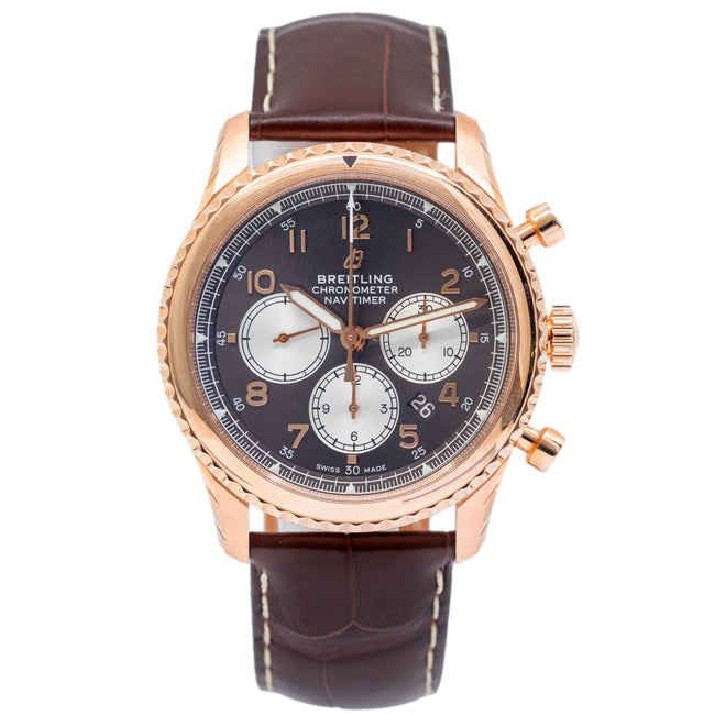 Breitling RB0117131Q1P1 Aviatior Chronograph Red Gold Watch