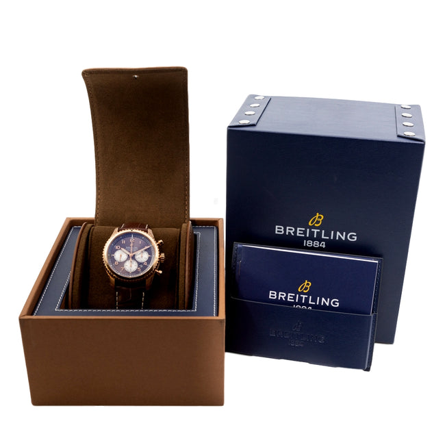 Breitling RB0117131Q1P1 Aviatior Chronograph Red Gold Watch