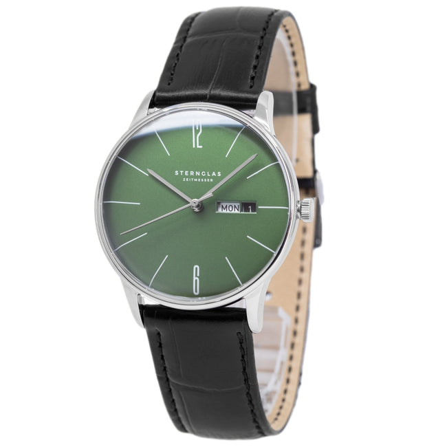 Sternglas Men's S01-BE08-HE04 Berlin Olive Green 38mm Quartz