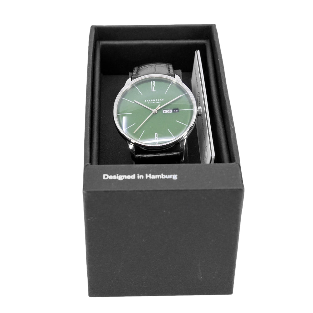 Sternglas Men's S01-BE08-HE04 Berlin Olive Green 38mm Quartz