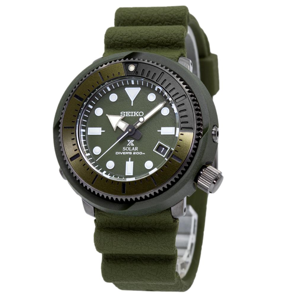 Seiko Men's SNE535P1 Prospex Solar Green Dial Watch