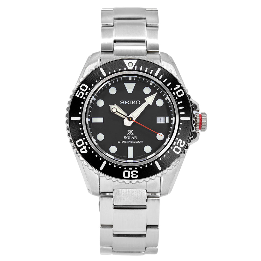 Seiko Men's SNE589P1 Prospex Black Dial Solar 200m Watch