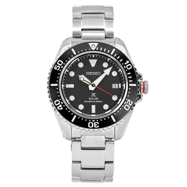 Seiko Men's SNE589P1 Prospex Black Dial Solar 200m Watch