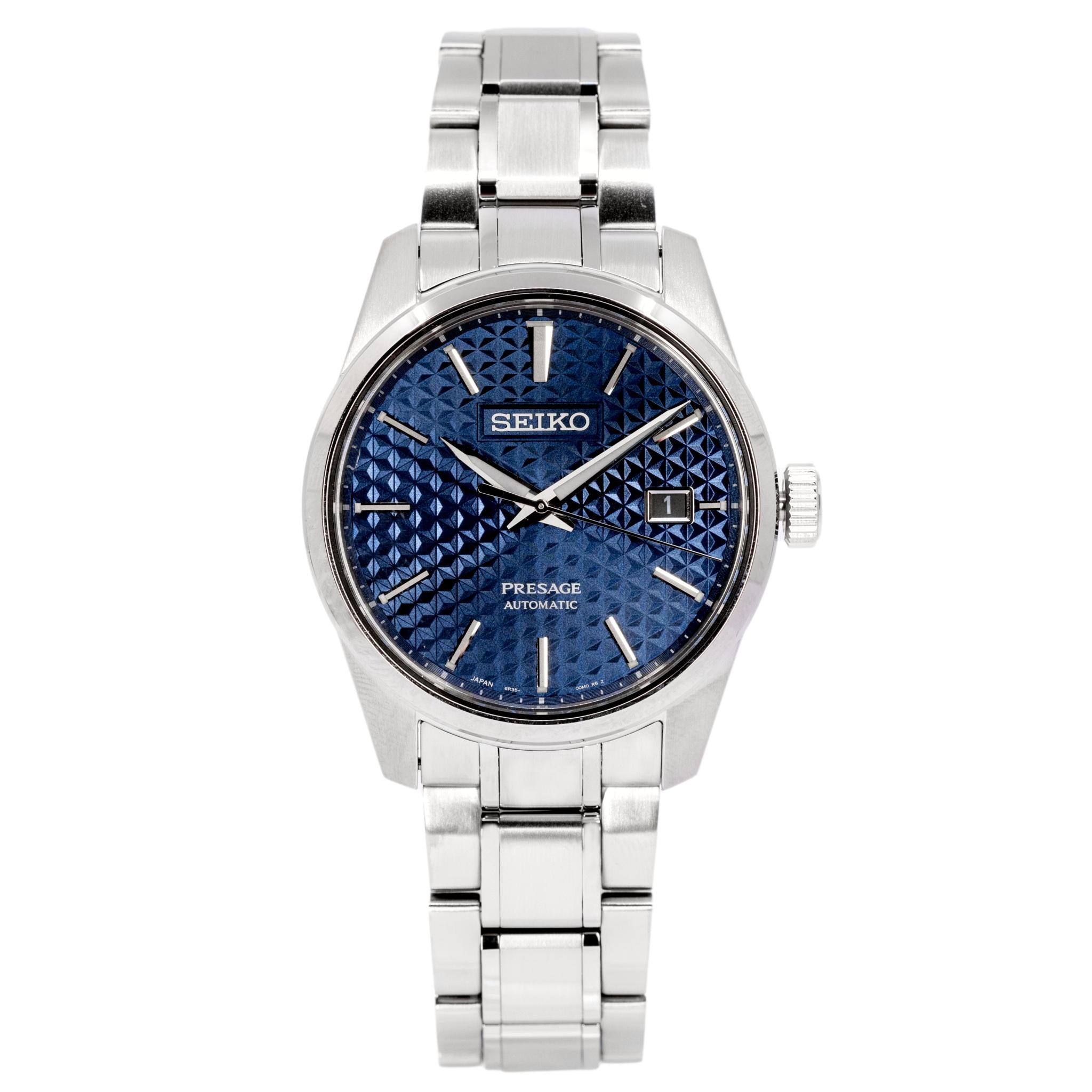 Seiko Men's SPB167J1 Presage Blue Dial Sharp Edge Watch