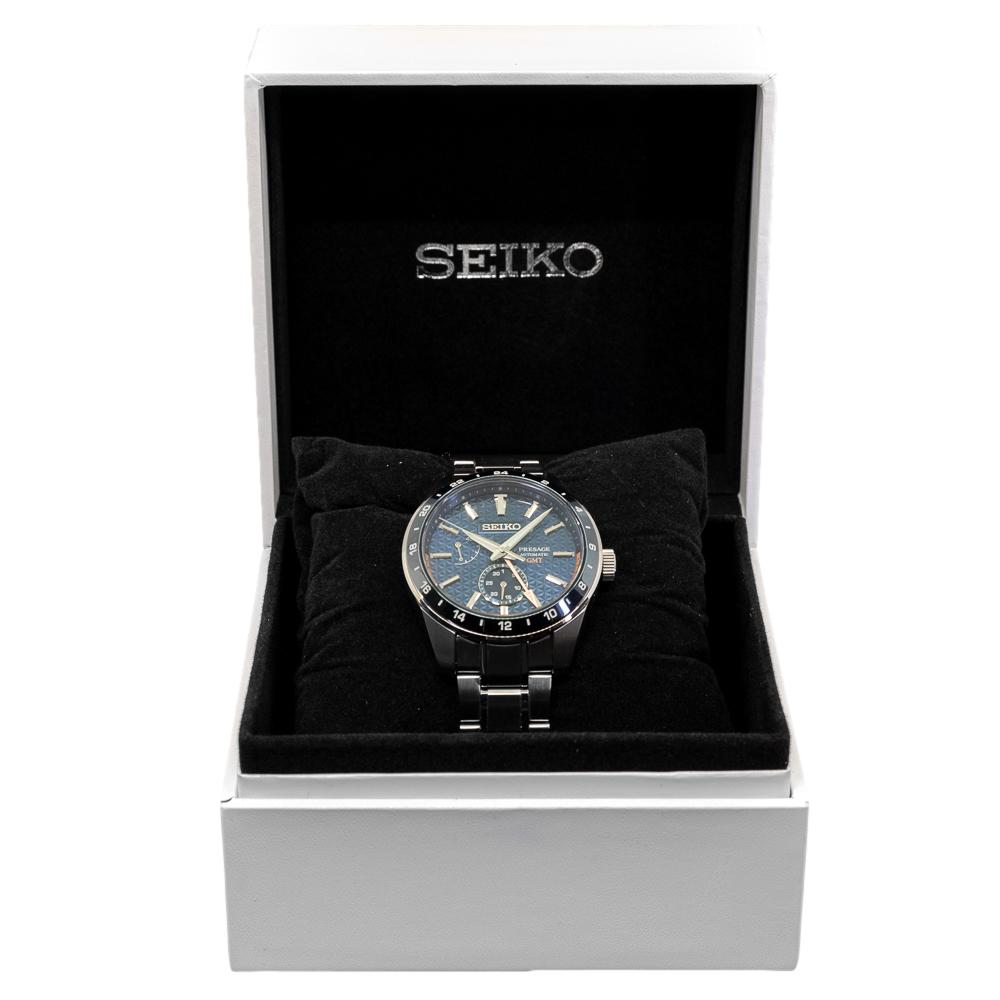 Seiko Men's SPB219J1 Presage GMT Green Dial Watch