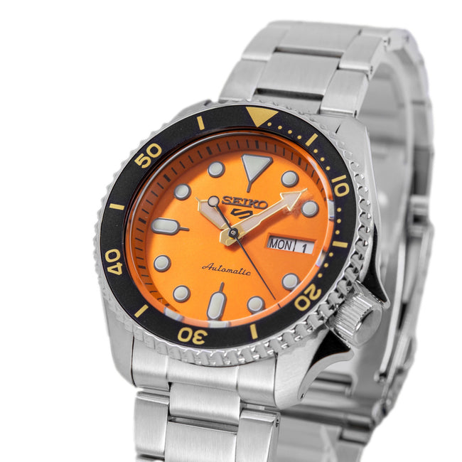 Seiko Men's SRPD59K1 5 Sports Orange Dial Watch