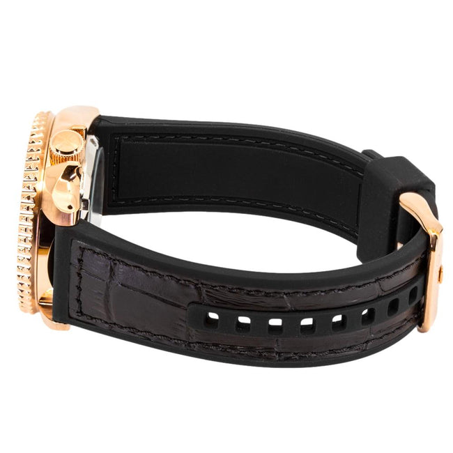 Seiko black and rose gold watch hotsell