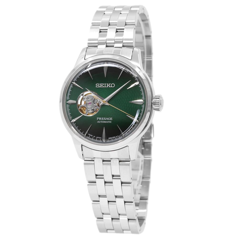 Seiko Men's SSA441J1 Presage Open Heart Green Dial Auto
