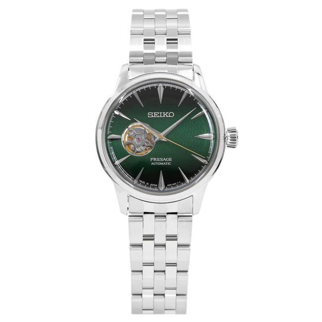 Seiko Men's SSA441J1 Presage Open Heart Green Dial Auto